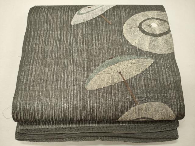 平和屋着物＊夏物　太鼓柄袋帯　番傘　金糸　正絹　逸品　CAAW9093oy