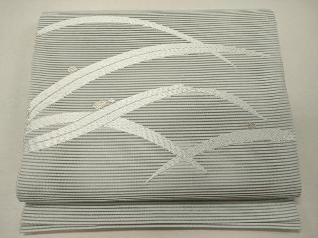 平和屋着物＊夏物　八寸名古屋帯　絽綴れ　露芝文　銀糸　正絹　逸品　未使用　CAAW9102oy