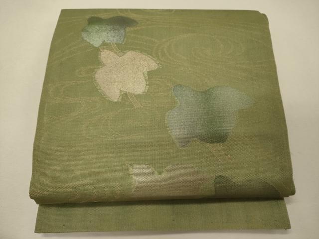 平和屋着物＊夏物　太鼓柄袋帯　流水千鳥文　銀糸　正絹　逸品　CAAW9113oy 平和屋着物＊夏物 太鼓柄袋帯 流水千鳥文 銀糸 正絹 逸品 CAAW9113oyの