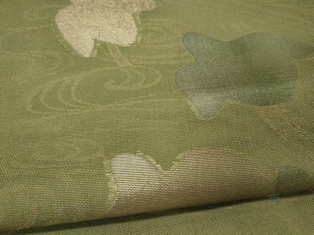 平和屋着物＊夏物　太鼓柄袋帯　流水千鳥文　銀糸　正絹　逸品　CAAW9113oy 平和屋着物＊夏物 太鼓柄袋帯 流水千鳥文 銀糸 正絹 逸品 CAAW9113oyの