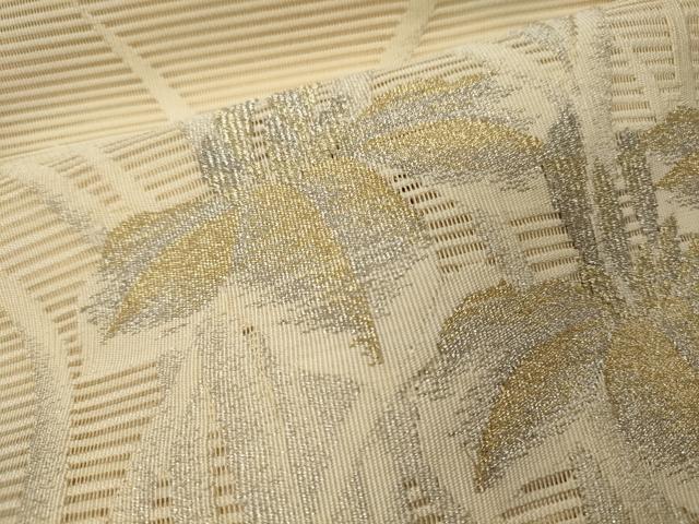 平和屋着物＊夏物　八寸名古屋帯　絽綴れ　草花文　金銀糸　正絹　逸品　CAAW9120oy_2
