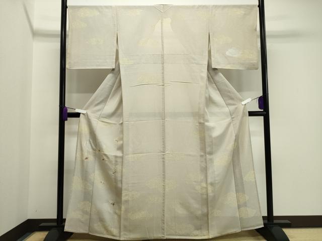 平和屋着物＊夏物　訪問着　絽　駒刺繍　雲重ね花文　銀彩　正絹　逸品　CAAW9868gh