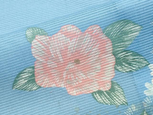 平和屋着物＊夏物　訪問着　絽　草花文　暈し染め　金彩　洗える着物　CAAW9882gh 平和屋着物＊夏物 訪問着 絽 草花文 暈し染め 金彩 洗える着物