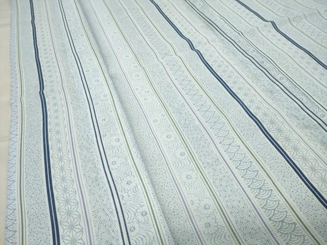 平和屋着物＊夏物 小紋 絽 麻の葉吉祥間道 洗える着物 CAAW9887ghの