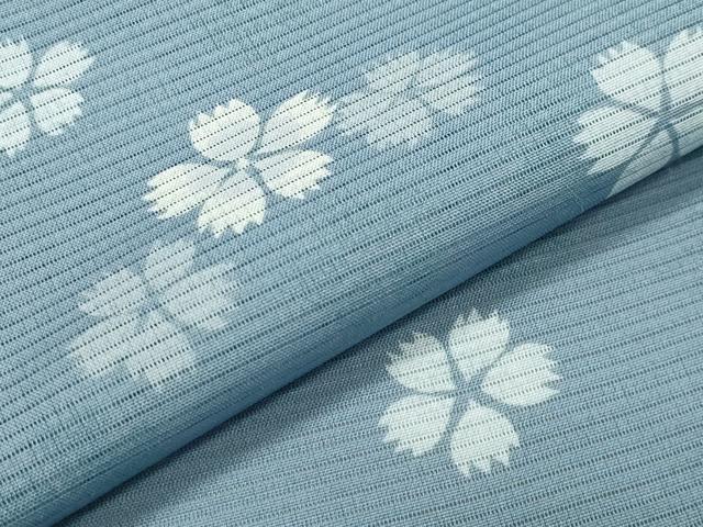 平和屋着物＊夏物 小紋 絽 舞桜文 洗える着物 CAAW9888gh