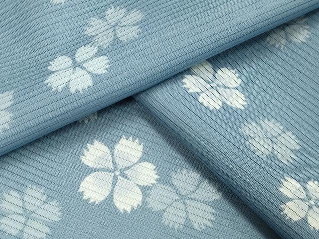 平和屋着物＊夏物　小紋　絽　舞桜文　洗える着物　CAAW9888gh