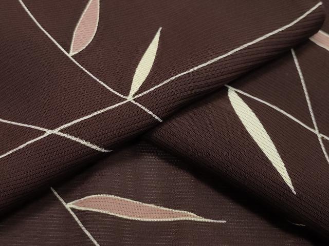 平和屋着物＊夏物　小紋　絽　枝葉文　正絹　逸品　CAAW9909gh