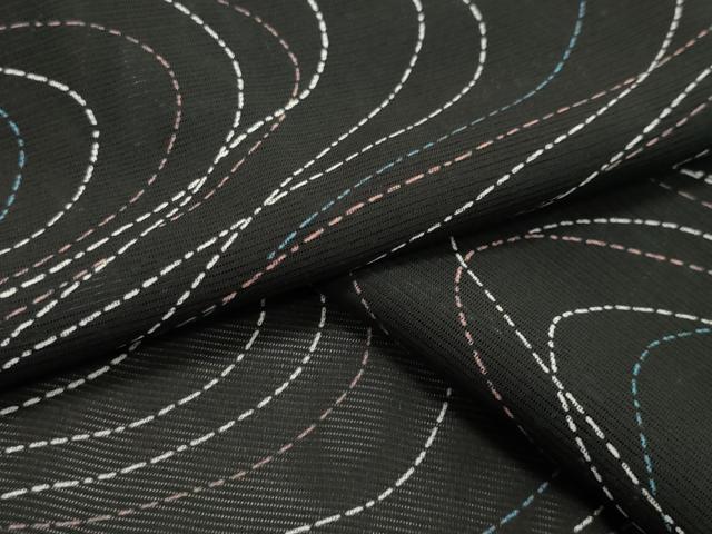 平和屋着物＊夏物　小紋　絽　吉祥文　黒地　正絹　逸品　CAAW9910gh