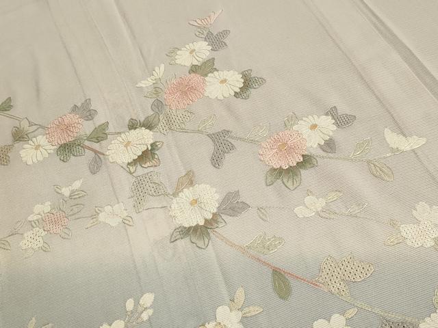 平和屋着物＊夏物　中国三大刺繍　スワトウ刺繍　総刺繍　訪問着　絽　枝花文　暈し染め　正絹　逸品　CAAW9951gh_3