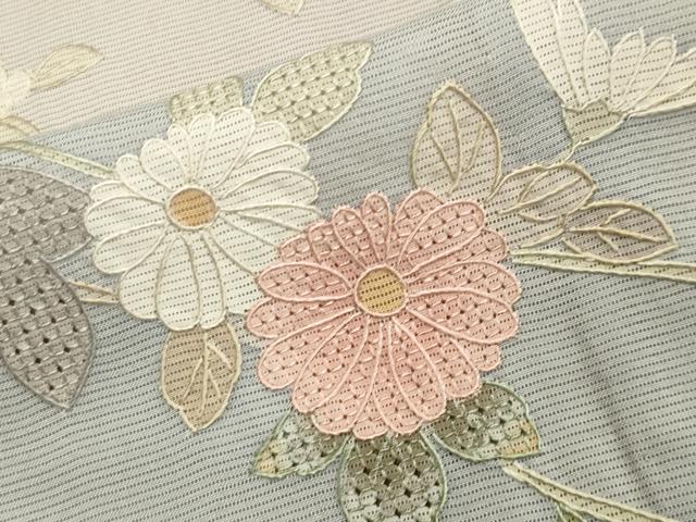 平和屋着物＊夏物　中国三大刺繍　スワトウ刺繍　総刺繍　訪問着　絽　枝花文　暈し染め　正絹　逸品　CAAW9951gh_6