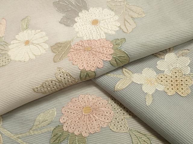 平和屋着物＊夏物　中国三大刺繍　スワトウ刺繍　総刺繍　訪問着　絽　枝花文　暈し染め　正絹　逸品　CAAW9951gh