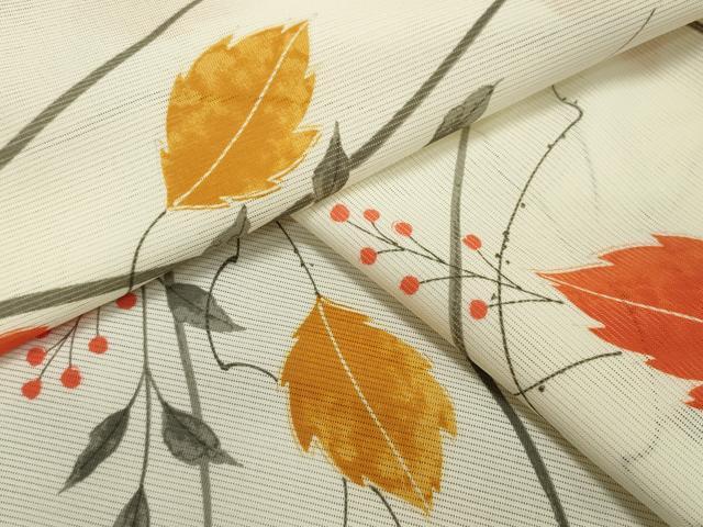 平和屋着物＊夏物　小紋　絽　南天文　洗える着物　CAAW9953gh