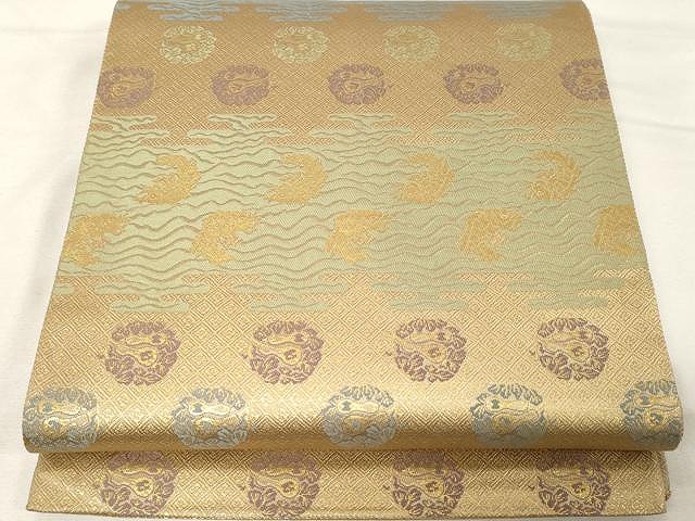 平和屋着物●佐賀錦　全通柄袋帯　唐織　名物裂　金糸　正絹　逸品　CAAX0518yk