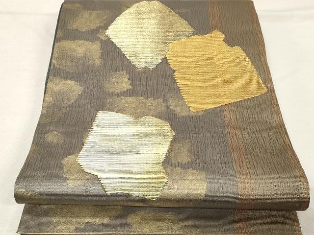 平和屋着物●太鼓柄袋帯　吉祥文　金糸　正絹　逸品　CAAX0522yk