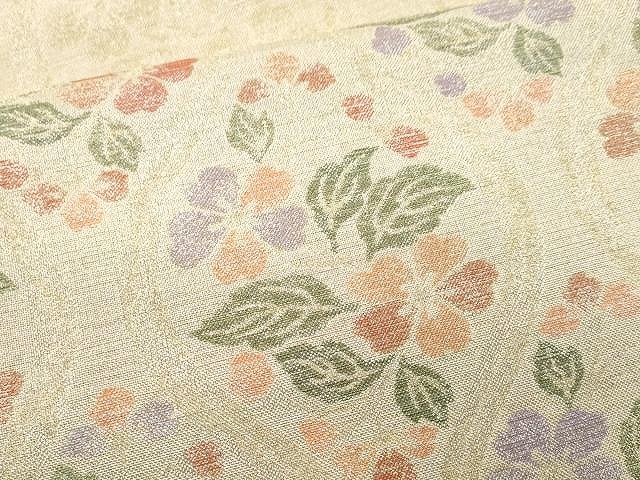 平和屋着物○西陣 両面 全通柄袋帯 立涌花文 反端