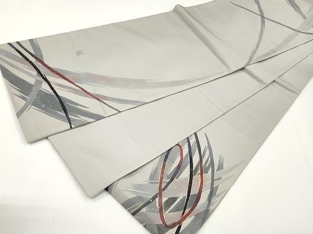 平和屋着物○西陣 六通柄袋帯 作家物 紬地 吉祥文 金銀