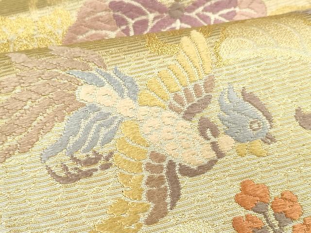 平和屋着物○綴れ 六通柄袋帯 唐織 飛鳥花唐草文 金銀糸