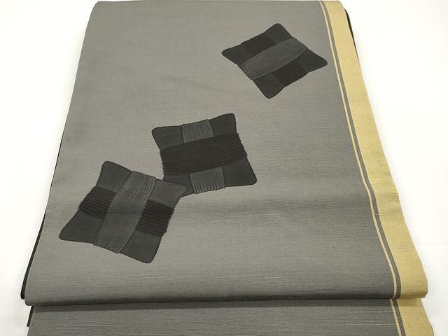 平和屋着物●染色作家　斉藤三才　太鼓柄袋帯　紬地　座布団　正絹　逸品　CAAX0795yk