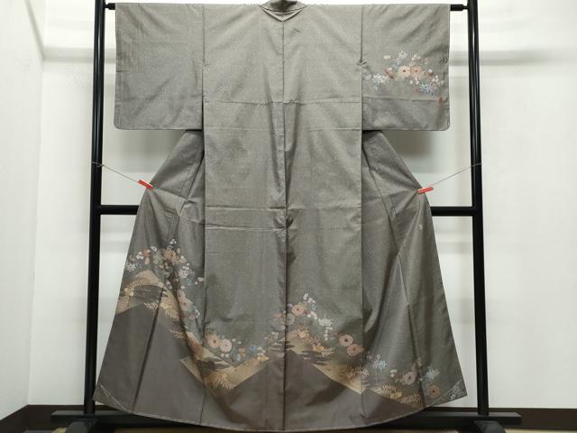 平和屋着物●京友禅の巨匠・頼田勉 臈纈染手描友禅　訪問着　本場染大島紬　辻が花　金彩　正絹　逸品　CAAX0801vf