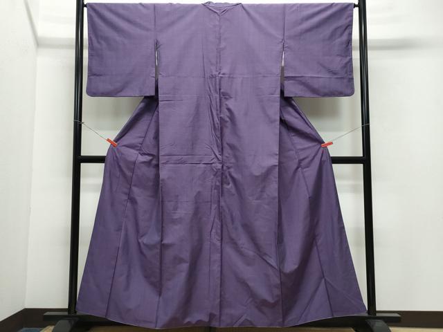 平和屋着物○上質な紬 色無地 滅紫色 正絹 逸品 CAAX0806vf