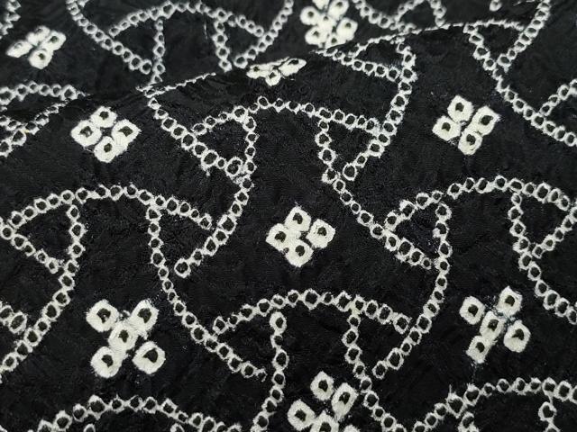 平和屋着物●上質な小紋　絞り　吉祥文　黒地　正絹　逸品　CAAX0816vf 平和屋着物○上質な小紋 絞り 吉祥文 黒地 正絹 逸品 CAAX0816vf