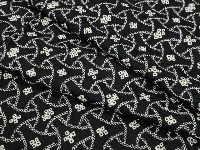 平和屋着物●上質な小紋　絞り　吉祥文　黒地　正絹　逸品　CAAX0816vf