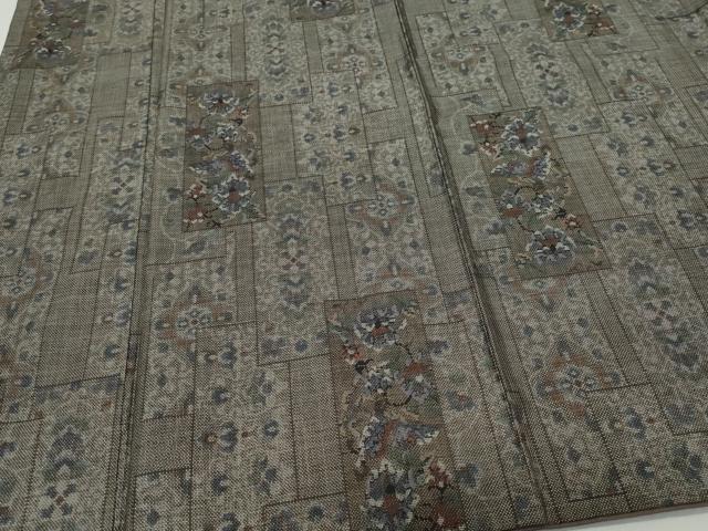 平和屋着物○本場大島紬 9マルキ 更紗花唐草文 正絹 逸品 CAAX0823vf