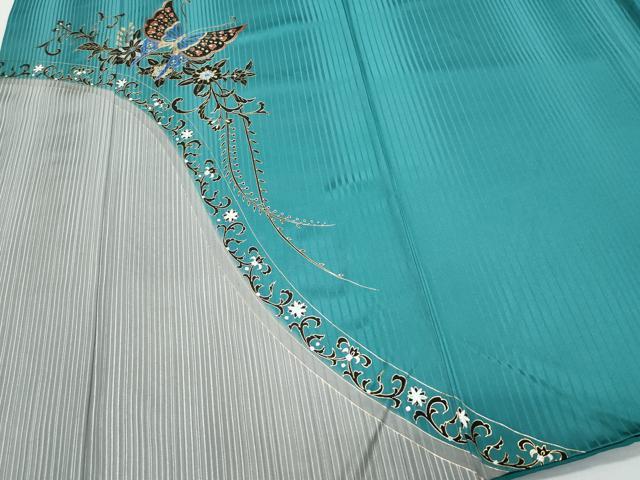 平和屋着物○染織作家 染織デザイナー 大島明 訪問着 更紗花蝶唐草文