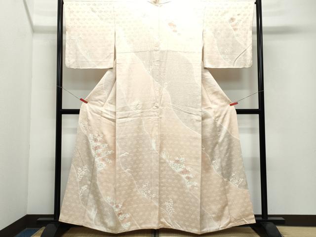 平和屋着物●訪問着　刺繍　草花文　金彩　正絹　逸品　CAAX0839vf