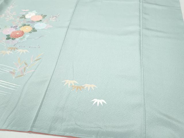 平和屋着物○訪問着 籬草花文 暈し染め 金彩 正絹 逸品 CAAX0848vf