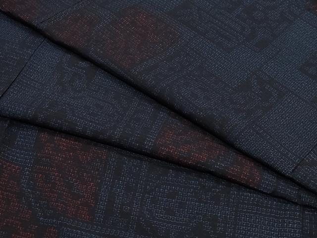 平和屋着物●結城紬　80亀甲　吉祥文　正絹　逸品　CAAX0882vf