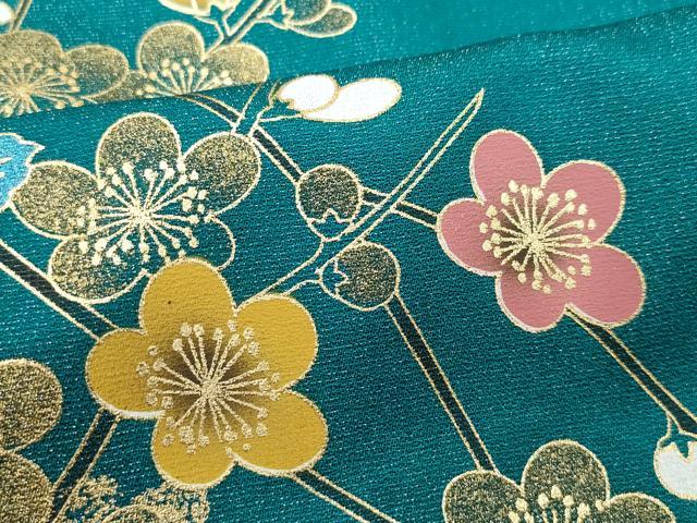 平和屋着物○豪華振袖 御所車枝花文 銀通し地 正絹 逸品 CAAX0891vf