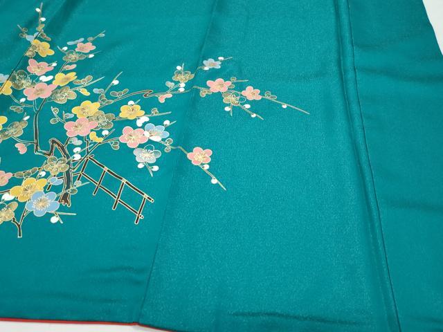 平和屋着物○豪華振袖 御所車枝花文 銀通し地 正絹 逸品 CAAX0891vf