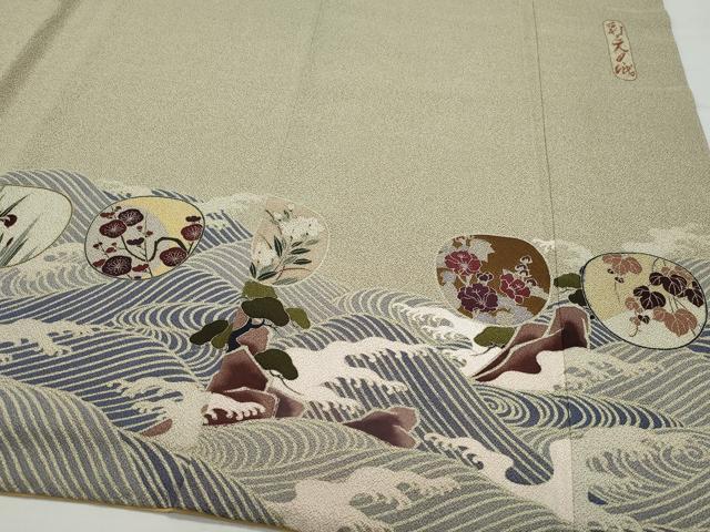 平和屋着物○日本画家 霜鳥忍の世界 彩天目織 訪問着 立波