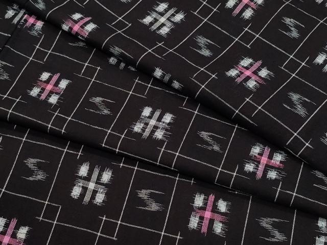 平和屋着物●久留米絣　絣文様　綿　逸品　CAAX0912vf