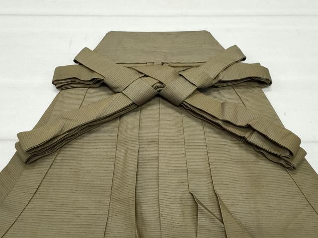 平和屋着物○男性 馬乗り袴 紬地 媚茶色 やまと誂製 正絹 逸品 