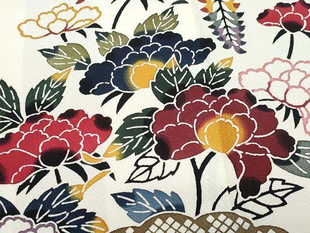 平和屋着物○豪華振袖 紅型 草花文 正絹 逸品 CAAX0943vf