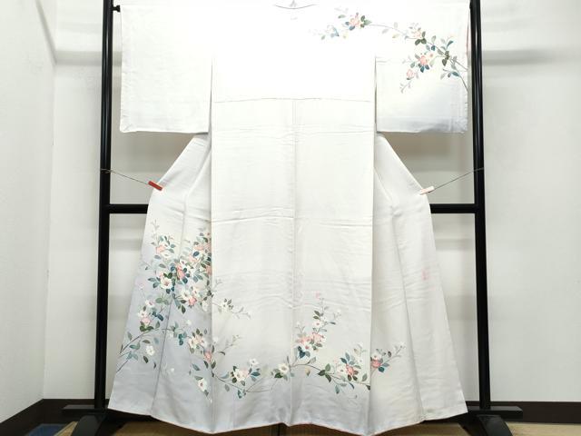 平和屋着物●訪問着　友禅　作家物　枝花文　正絹　逸品　CAAX0950vf