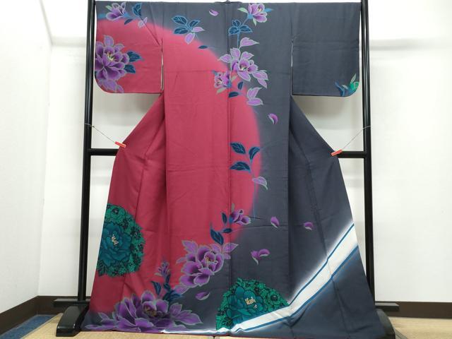 平和屋着物●訪問着　牡丹　金彩　正絹　逸品　CAAX0951vf