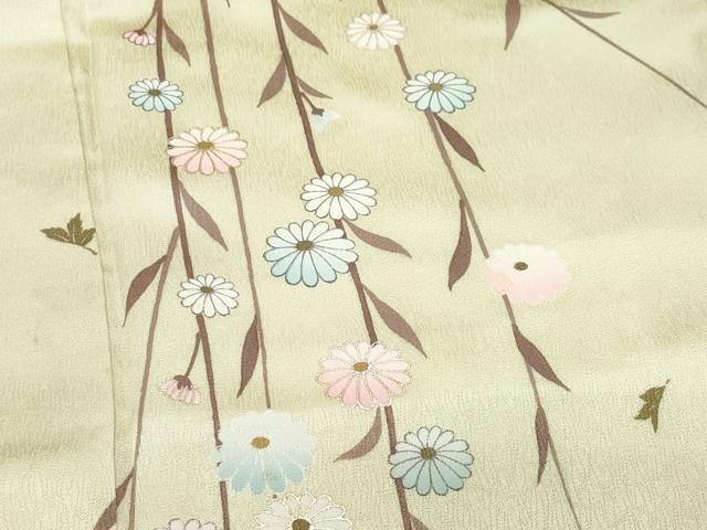 平和屋着物○訪問着 草花文 金銀彩 正絹 逸品 CAAX0952vf 付け下げ