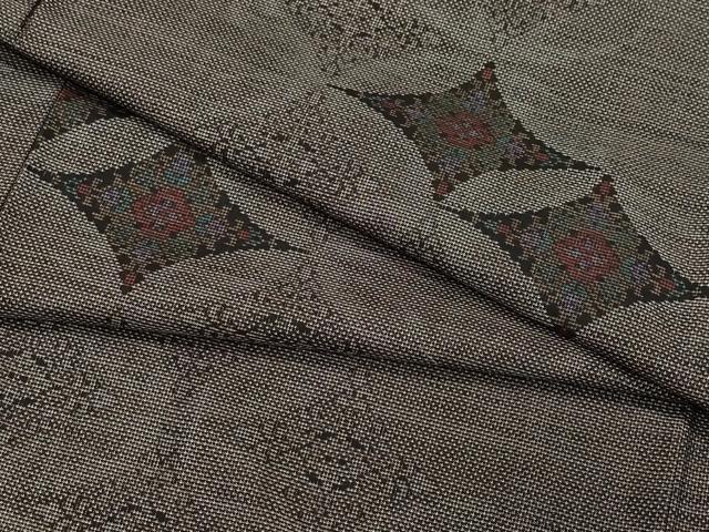 平和屋着物●本場大島紬　9マルキ　吉祥花文　正絹　逸品　CAAX0971vf