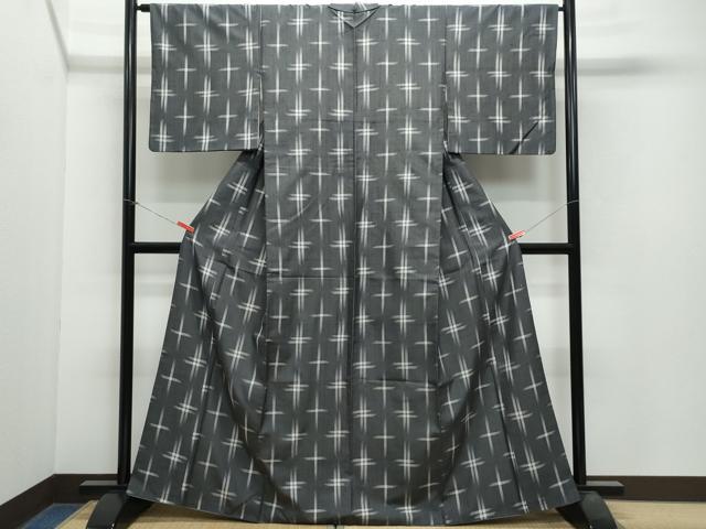 平和屋着物●上質な紬　十字絣　正絹　逸品　CAAX0972vf 平和屋着物○上質な紬 十字絣 正絹 逸品 CAAX0972vf