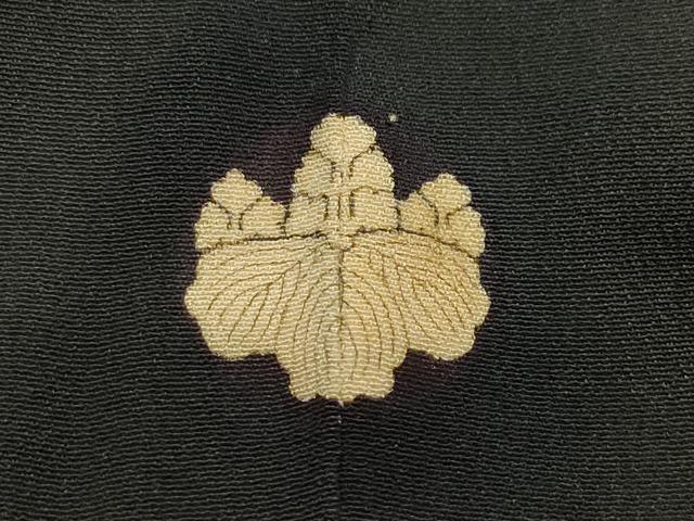 平和屋着物○アンティーク 大正ロマン 振袖 駒刺繍 宝船文 暈し染め 黒地