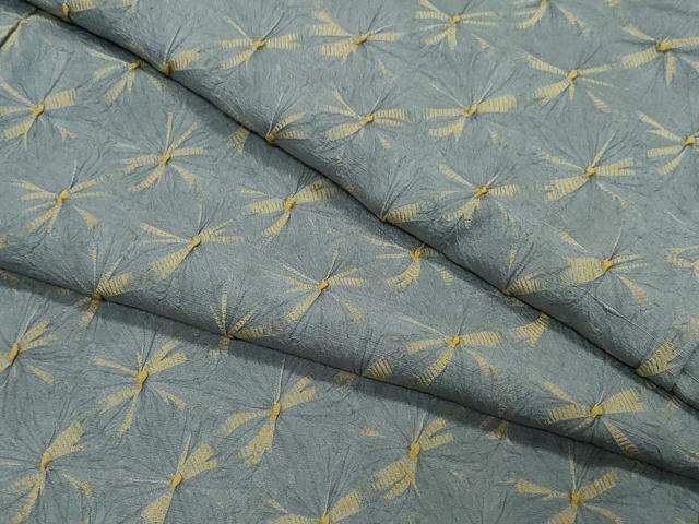 平和屋着物●上質な紬　総絞り　灰色　正絹　逸品　CAAX1038vf