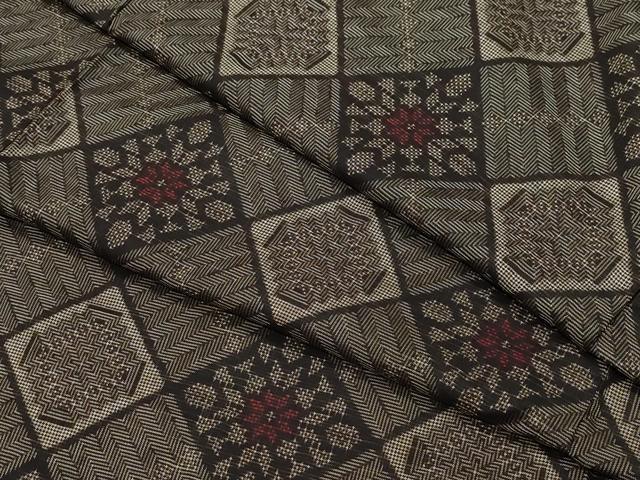 平和屋着物●本場大島紬　龍郷絣　正絹　逸品　CAAX1040vf