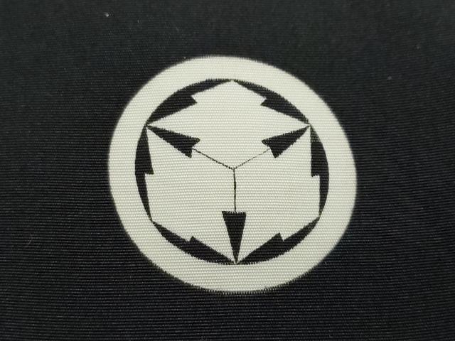 平和屋着物○男性 黒紋付 羽織セット 正絹 逸品 CAAX1077vf