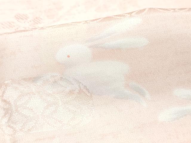 平和屋着物○長襦袢 袷 跳兎 舞桜地紋 さが美扱い 正絹 逸品 CAAX1104vf