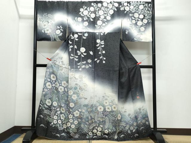 平和屋着物○吉乃一廉 幻の辻が花 訪問着 銀通し地 正絹