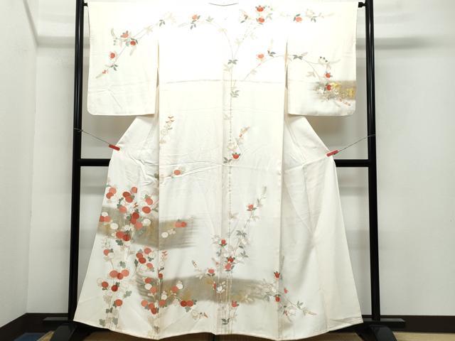 平和屋着物●訪問着　枝花文　金彩　正絹　逸品　CAAX1148vf