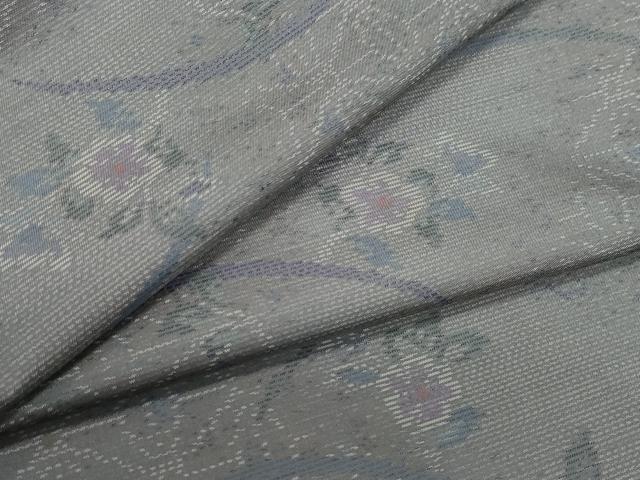 平和屋着物●本場大島紬　芝草花麻の葉文　正絹　逸品　CAAX1184vf